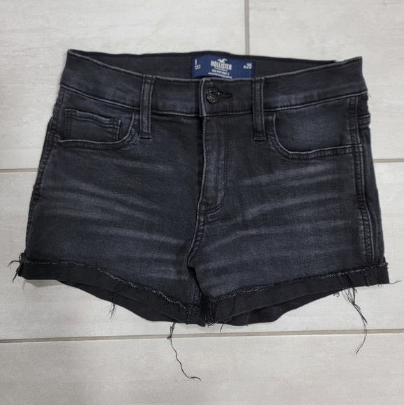 Hollister Pants - HOLLISTER Women's Black Mid-Rise Cotton Denim Shorts